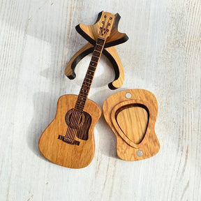 Wooden Acoustic Guitar Pick Box